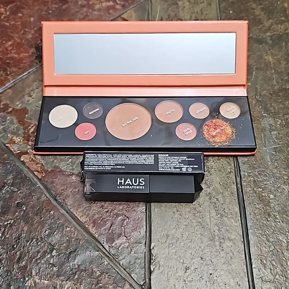 TOUCH IN SOL fill up eyeshadow palette w HAUS laboratories brow lash sparkle top